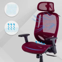 Sedia Ergonomica Locktech, Supporto Lombare, Poggiatesta