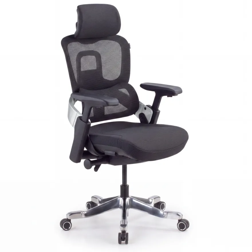 Sedia ergonomica ortopedica ZenPro, doppio schienale, struttura in alluminio