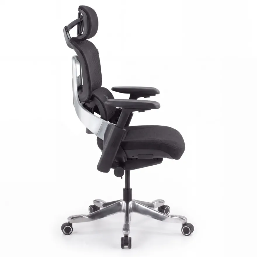 Sedia ergonomica ortopedica ZenPro, doppio schienale, struttura in alluminio
