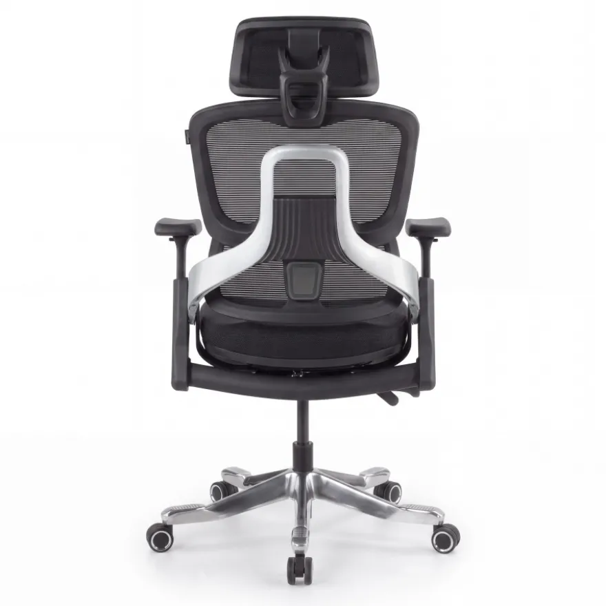 Sedia ergonomica ortopedica ZenPro, doppio schienale, struttura in alluminio