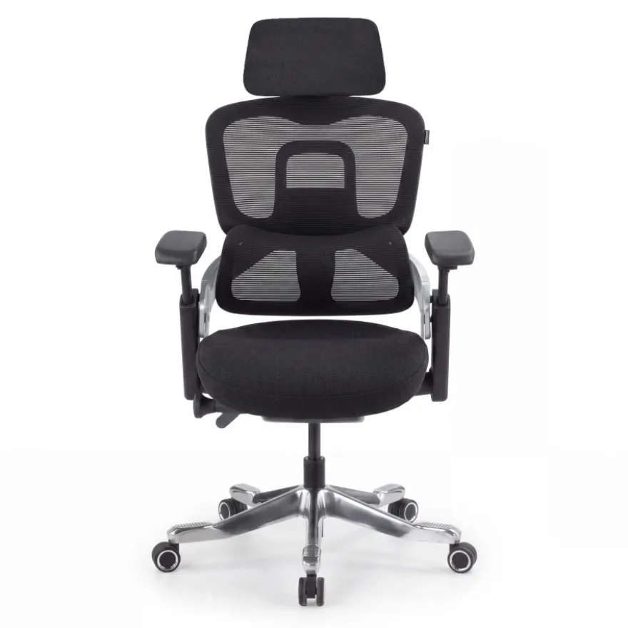 Sedia ergonomica ortopedica ZenPro, doppio schienale, struttura in alluminio