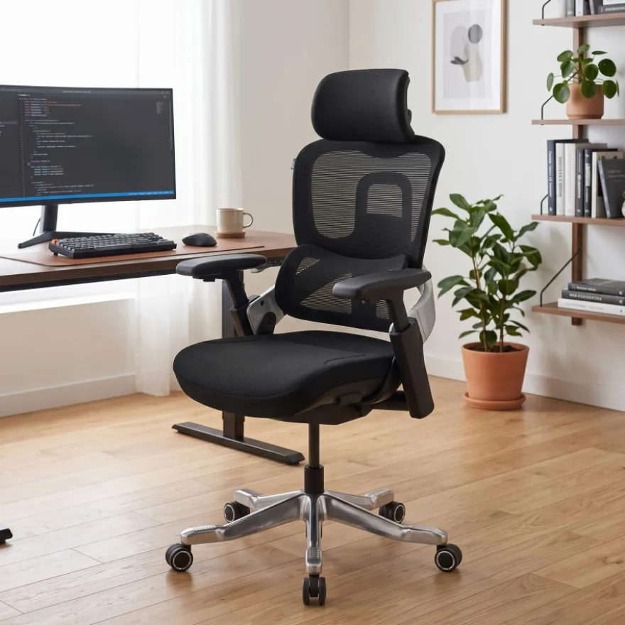 Sedia ergonomica ortopedica ZenPro, doppio schienale, struttura in alluminio