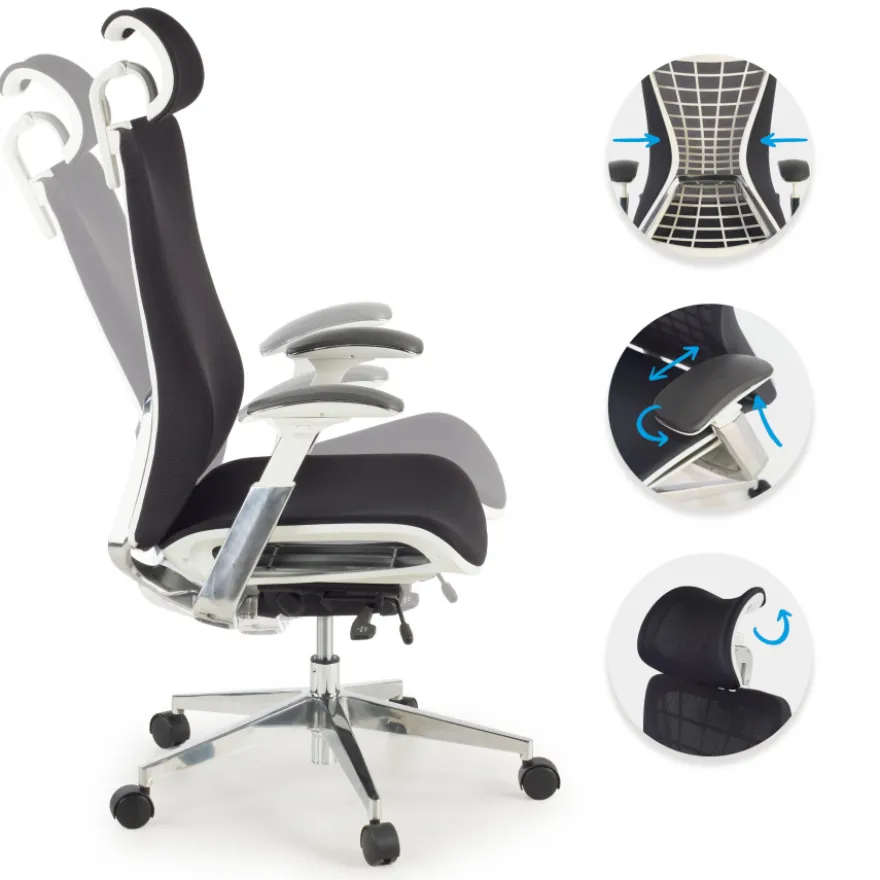 Sedia Ergonomica Professionale Miller, braccioli 3D, rete
