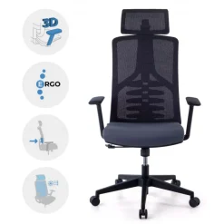 Sedia Ergonomica Quick, schienale bionico, braccioli regolabili