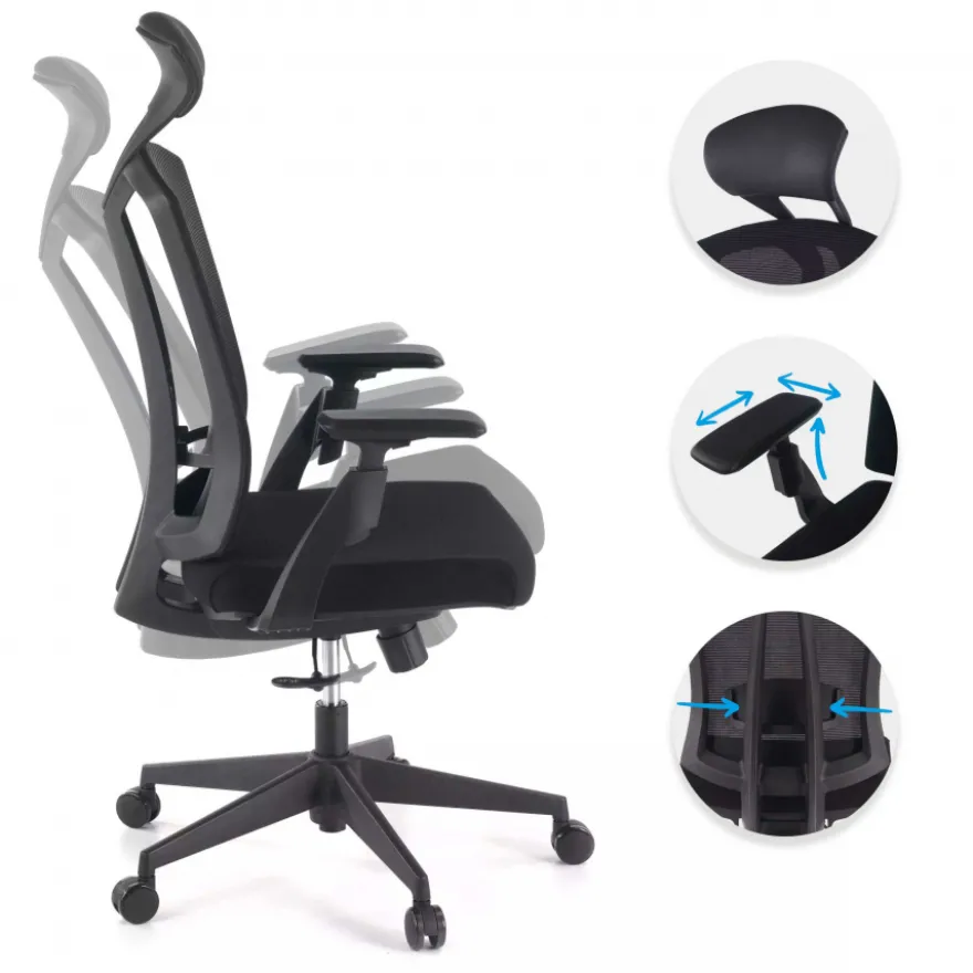 Sedia Ergonomica Ridley, poggiatesta, meccanismo sincronizzato