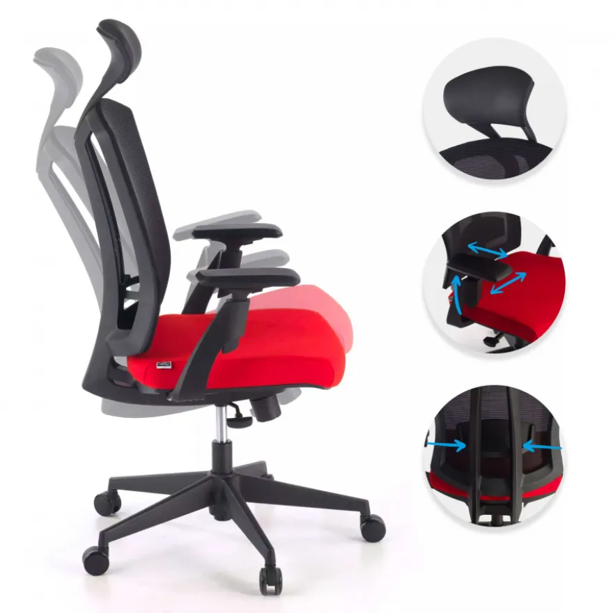 Sedia Ergonomica Ridley, poggiatesta, meccanismo sincronizzato