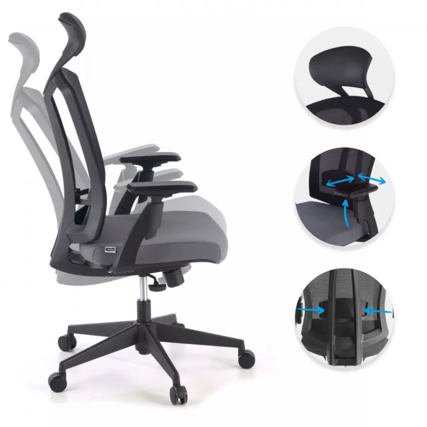 Sedia Ergonomica Ridley, poggiatesta, meccanismo sincronizzato