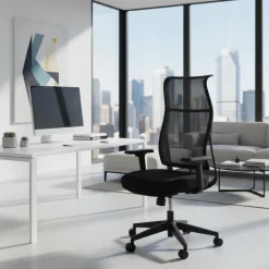 Sedia ergonomica Stay, schienale reclinabile, seduta imbottita