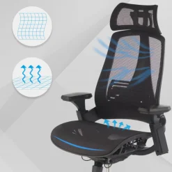 Sedia Ergonomica Thunder, premium, supporto lombare, rete