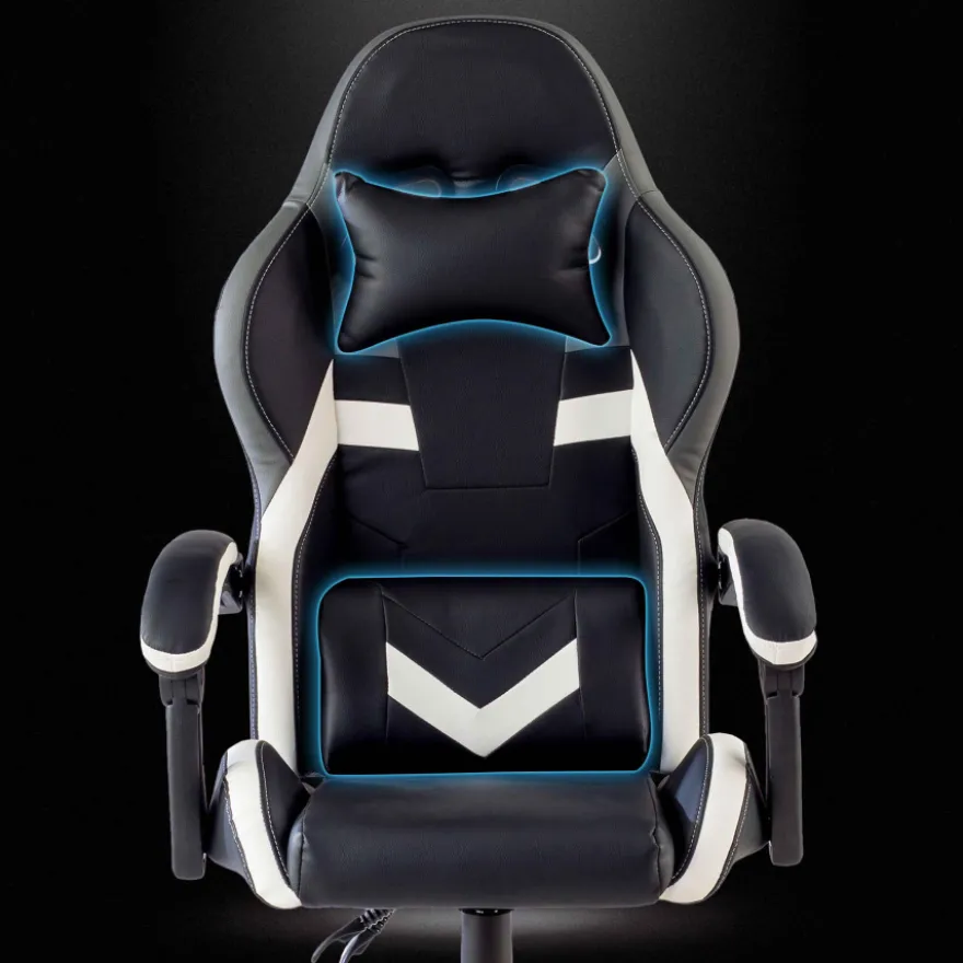 Sedia gamer Mist con braccioli ribaltabili, cuscino cervicale e lombare