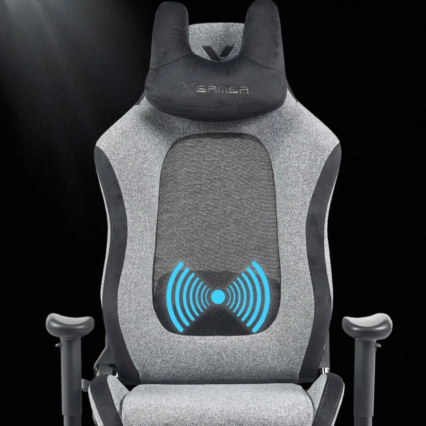 Sedia gaming con massaggio Vital, tessuto traspirante, braccioli ribaltabili