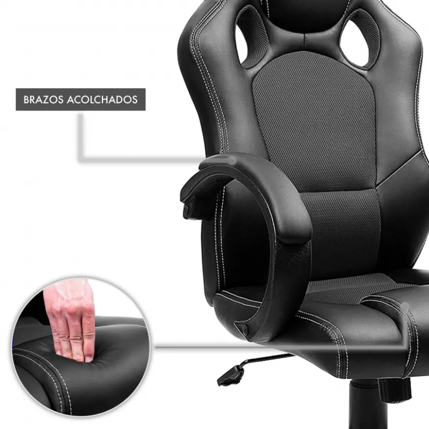 Sedia gaming Racer, design sportivo, imbottita