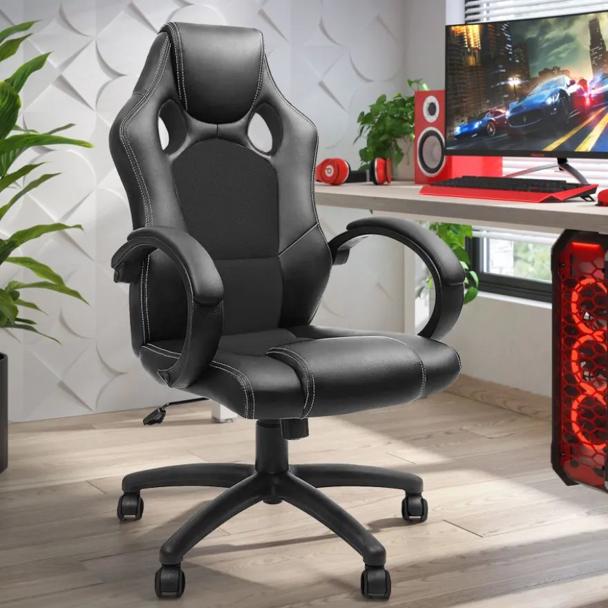 Sedia gaming Racer, design sportivo, imbottita