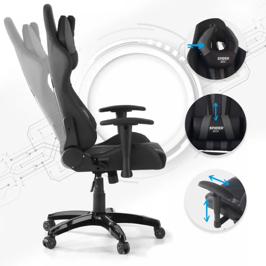 Sedia Gaming Spider, Cuscino Lombare e Cervicale