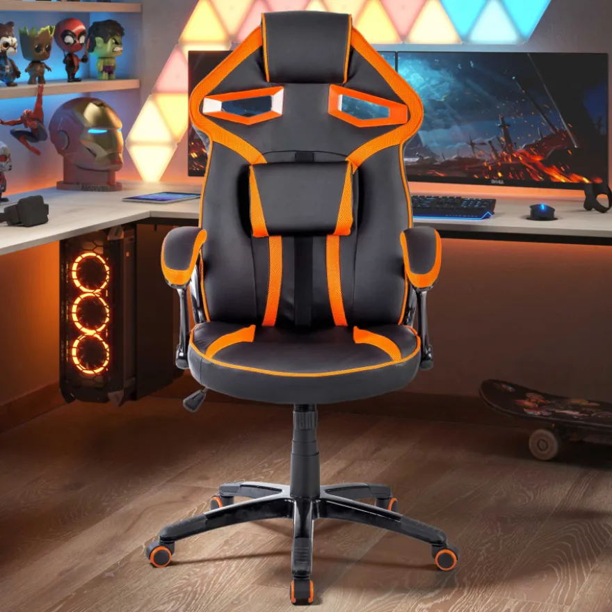 Sedia Gaming Warrior supporto lombare, imbottita