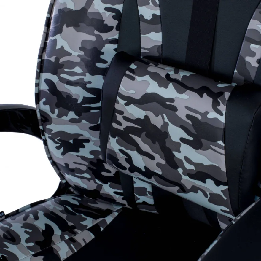 Sedia Gaming Warrior supporto lombare, mimetica
