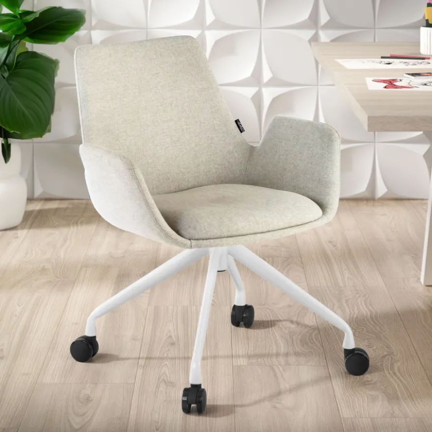 Sedia Girevole Glamm, con ruote, Resistente