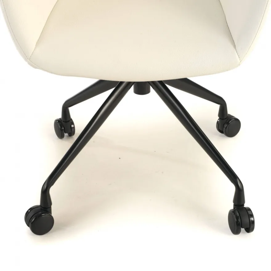 Sedia Girevole Ores, con ruote, Design Moderno, Pelle