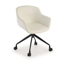 Sedia Girevole Ores, con ruote, Design Moderno, Pelle