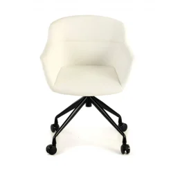 Sedia Girevole Ores, con ruote, Design Moderno, Pelle