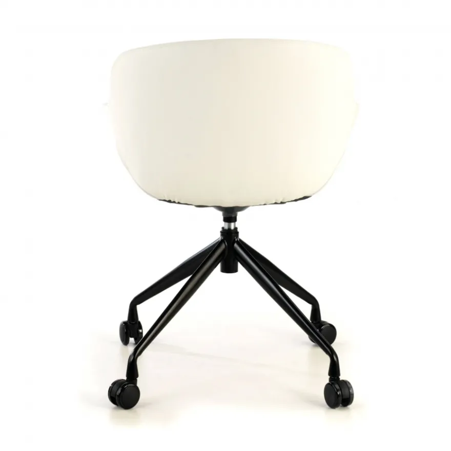 Sedia Girevole Ores, con ruote, Design Moderno, Pelle