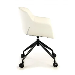 Sedia Girevole Ores, con ruote, Design Moderno, Pelle
