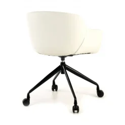 Sedia Girevole Ores, con ruote, Design Moderno, Pelle