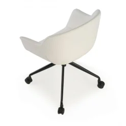 Sedia Girevole Ores, con ruote, Design Moderno, Pelle