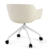 Sedia Girevole Ores, con ruote, Design Moderno, Pelle