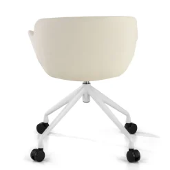 Sedia Girevole Ores, con ruote, Design Moderno, Pelle