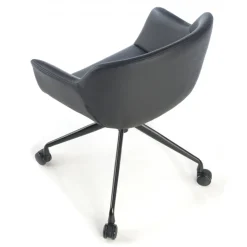 Sedia Girevole Ores, con ruote, Design Moderno, Pelle