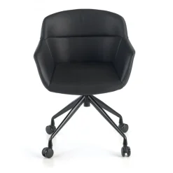 Sedia Girevole Ores, con ruote, Design Moderno, Pelle