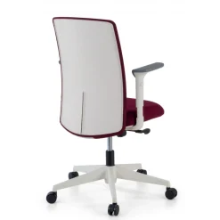 Sedia Girevole Sheryl white, braccioli regolabili, rivestita