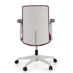 Sedia Girevole Sheryl white, braccioli regolabili, rivestita