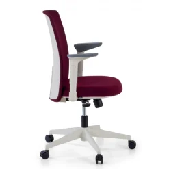 Sedia Girevole Sheryl white, braccioli regolabili, rivestita