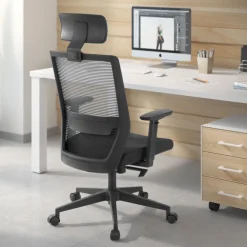 Sedia Girevole Ufficio Kana, schienale ergonomico, poggiatesta