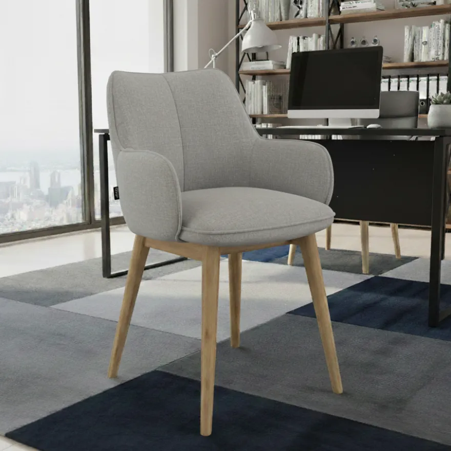 Sedia Nordica Nora, Gambe in legno, Certificata