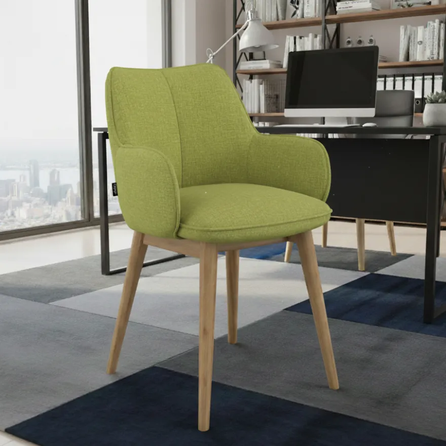 Sedia Nordica Nora, Gambe in legno, Certificata