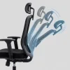 Sedia operativa professionale Task con poggiatesta e design arrotondato