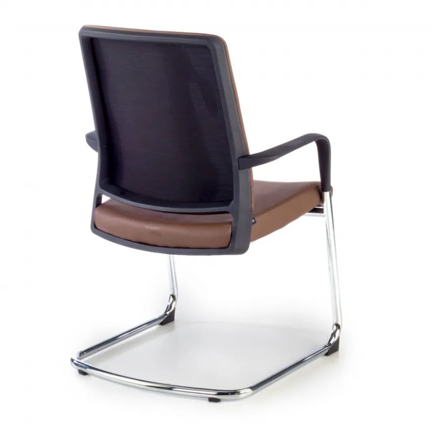 Sedia Ospiti Ufficio Bali, schienale ergonomico similpelle