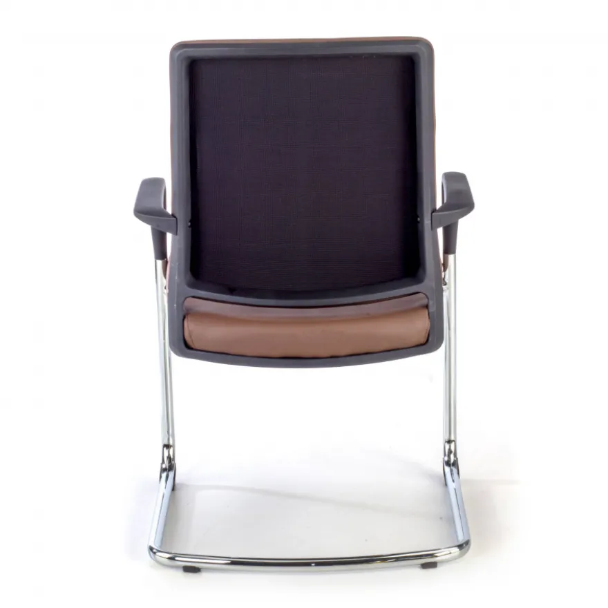 Sedia Ospiti Ufficio Bali, schienale ergonomico similpelle