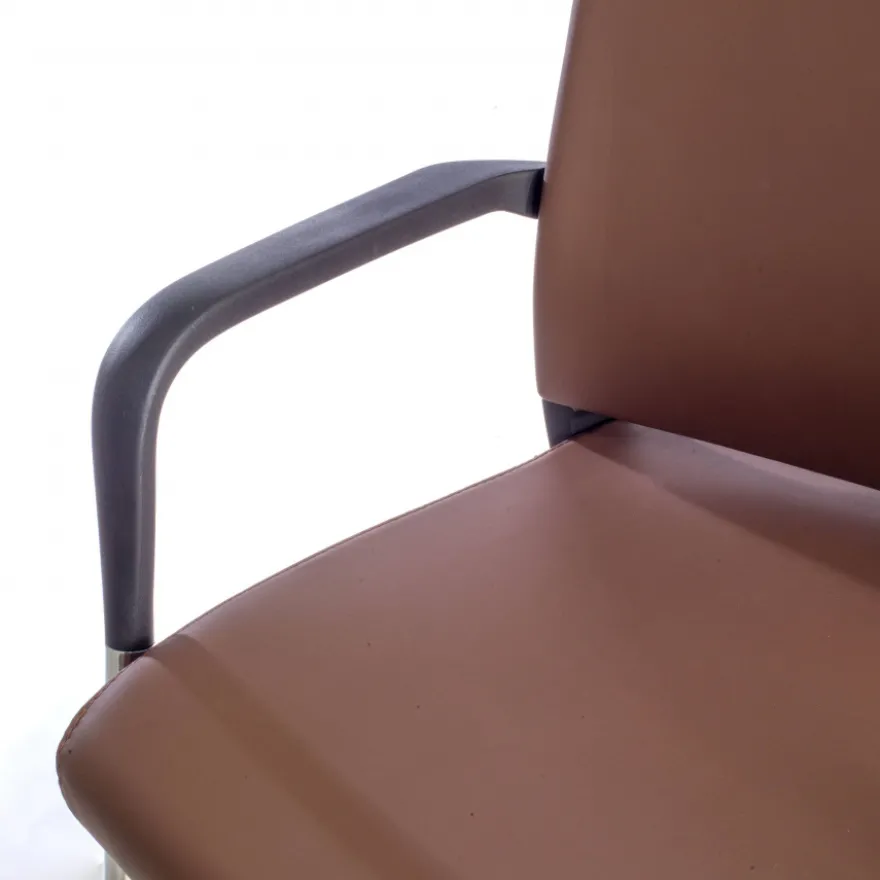 Sedia Ospiti Ufficio Bali, schienale ergonomico similpelle