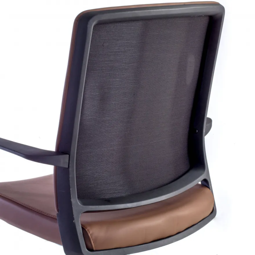 Sedia Ospiti Ufficio Bali, schienale ergonomico similpelle