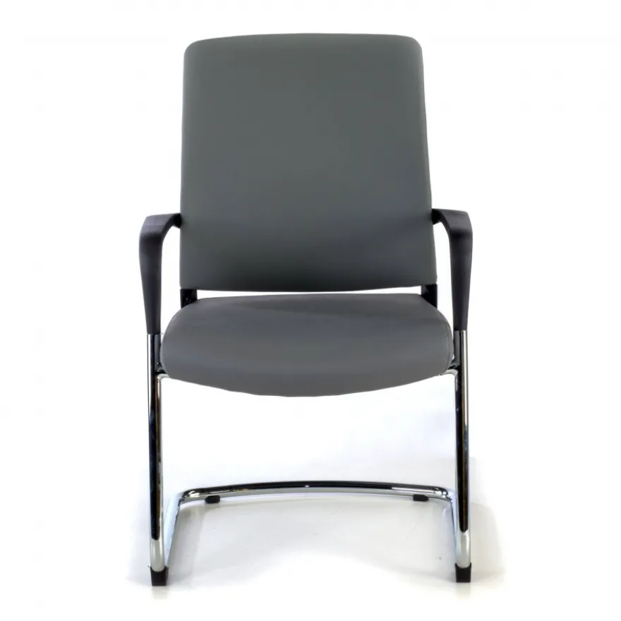 Sedia Ospiti Ufficio Bali, schienale ergonomico similpelle