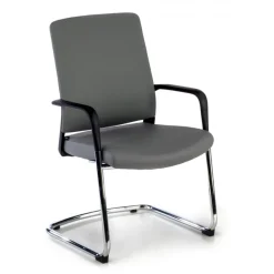 Sedia Ospiti Ufficio Bali, schienale ergonomico similpelle