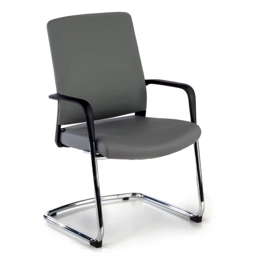 Sedia Ospiti Ufficio Bali, schienale ergonomico similpelle