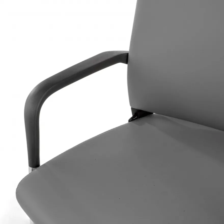 Sedia Ospiti Ufficio Bali, schienale ergonomico similpelle