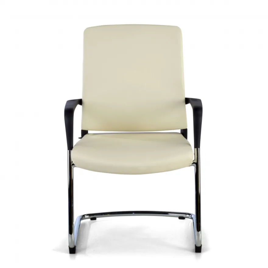 Sedia Ospiti Ufficio Bali, schienale ergonomico similpelle