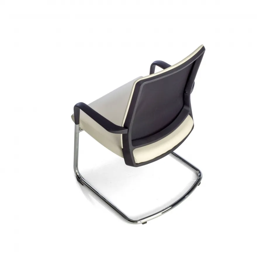 Sedia Ospiti Ufficio Bali, schienale ergonomico similpelle