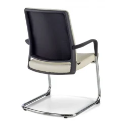 Sedia Ospiti Ufficio Bali, schienale ergonomico similpelle